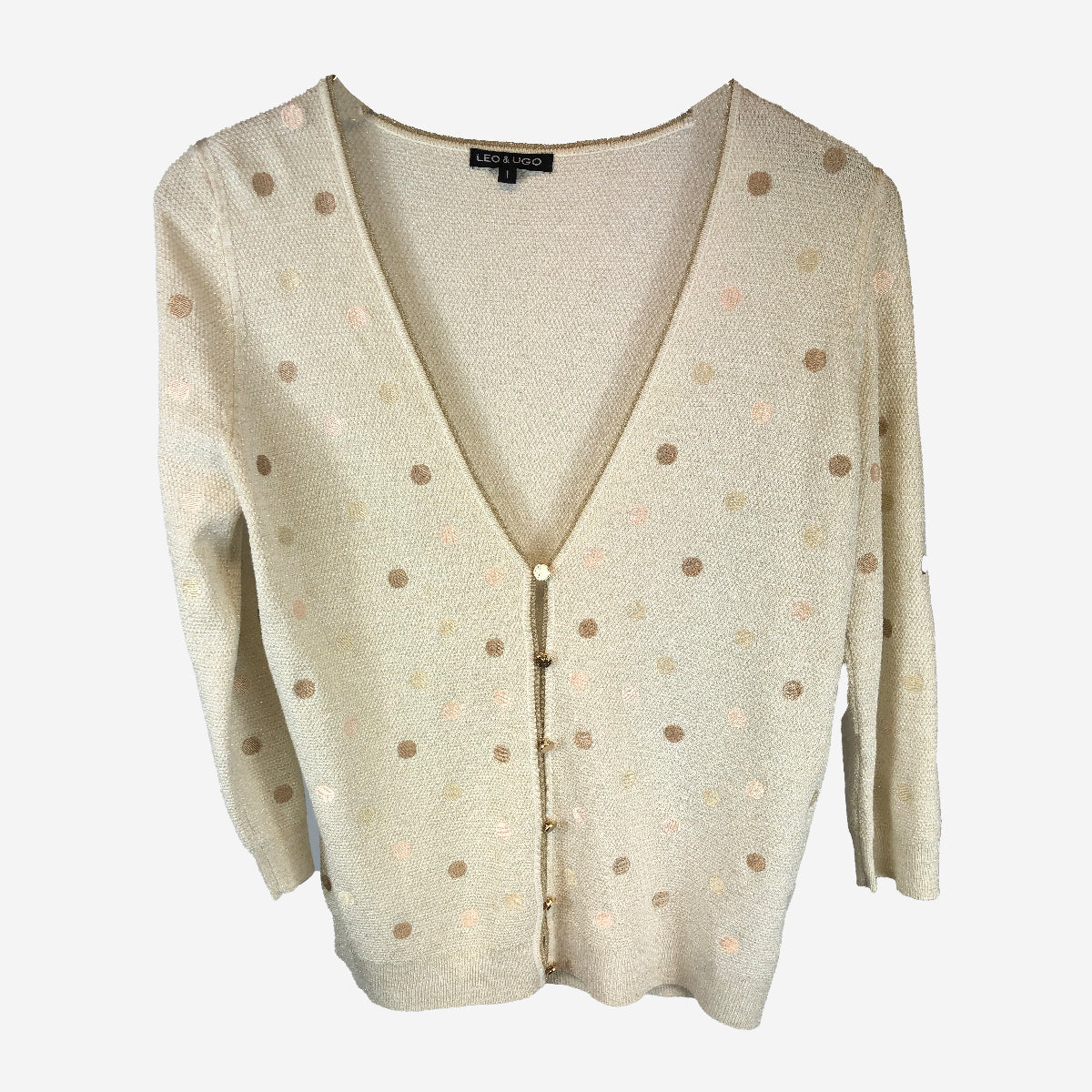 LEO & UGO BRONZE/GOLD SPOTTED TWINSET
