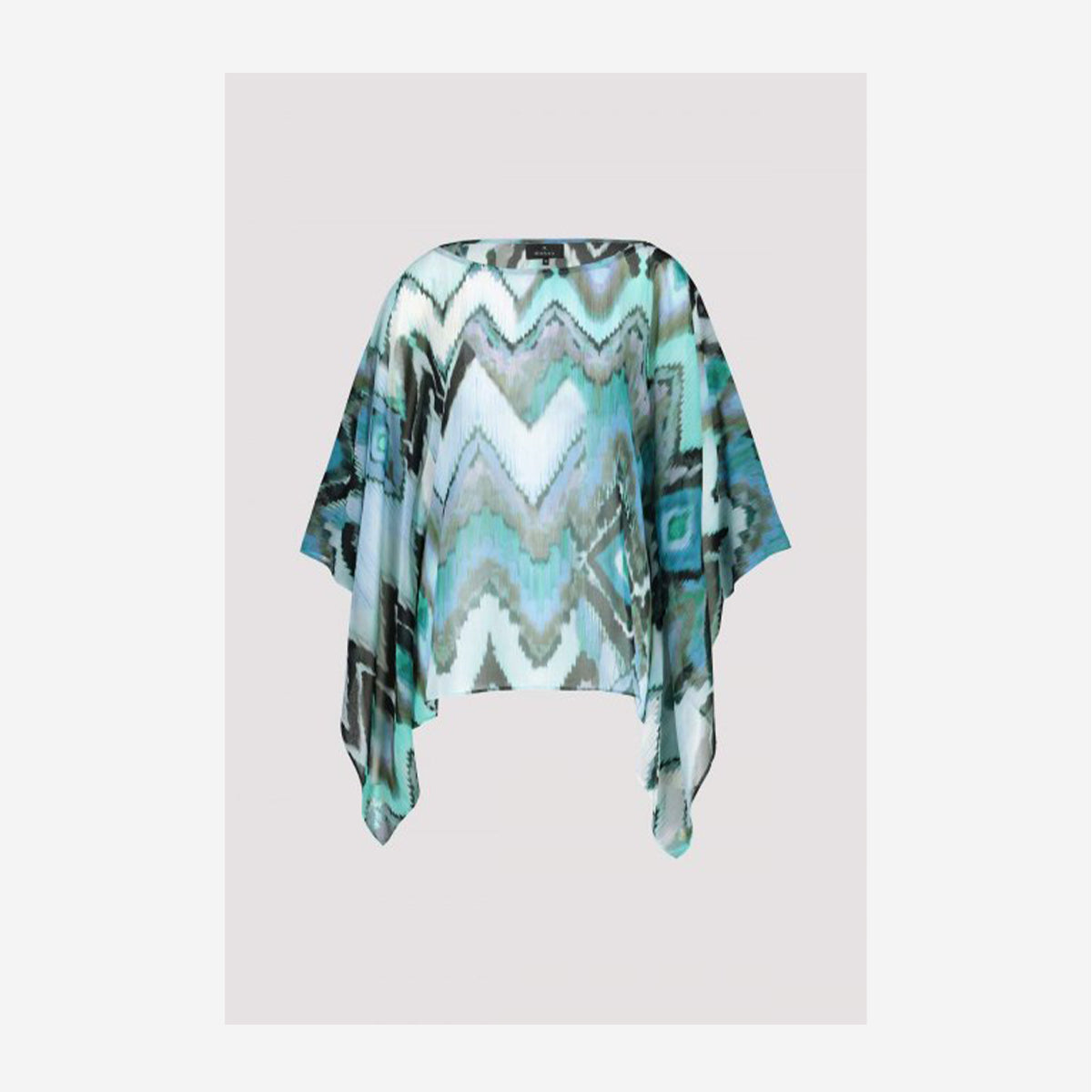 SEMI-TRANSPARENT TUNIC BLOUSE WITH IKAT PATTERN