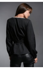 BLACK AND WHITE STRIKING TOP