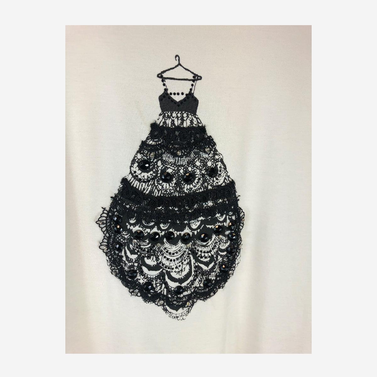 SHORT SLEEVED TOP EMBELLISHED DRESS