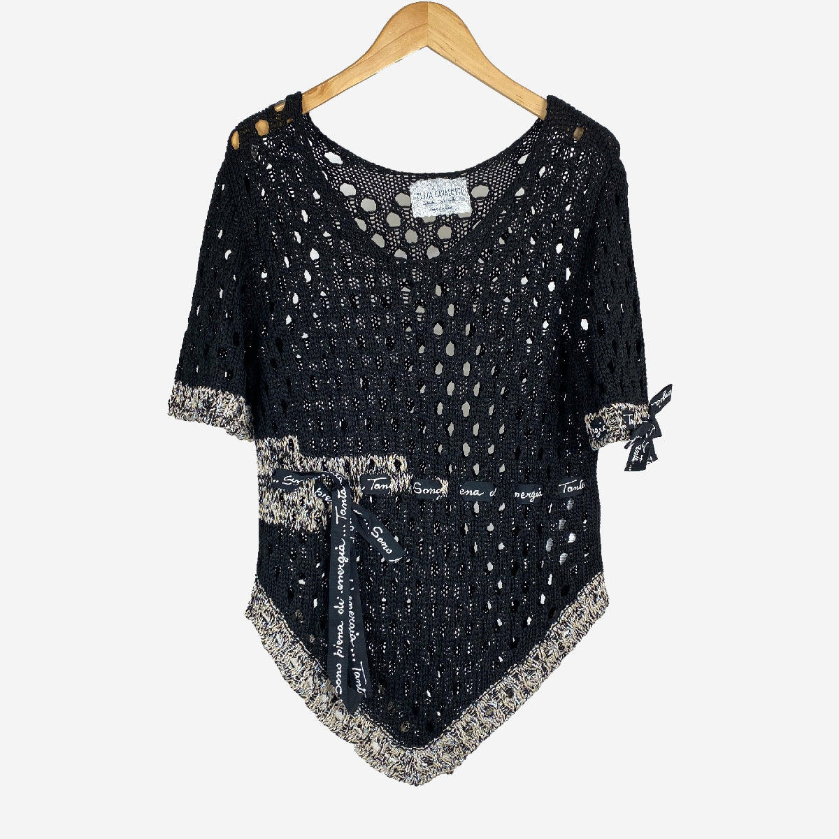 BLACK SHORT SLEEVE KNIT