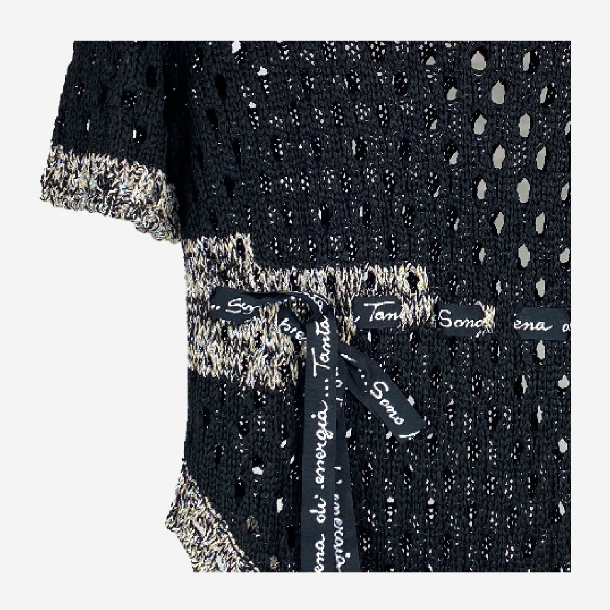 BLACK SHORT SLEEVE KNIT