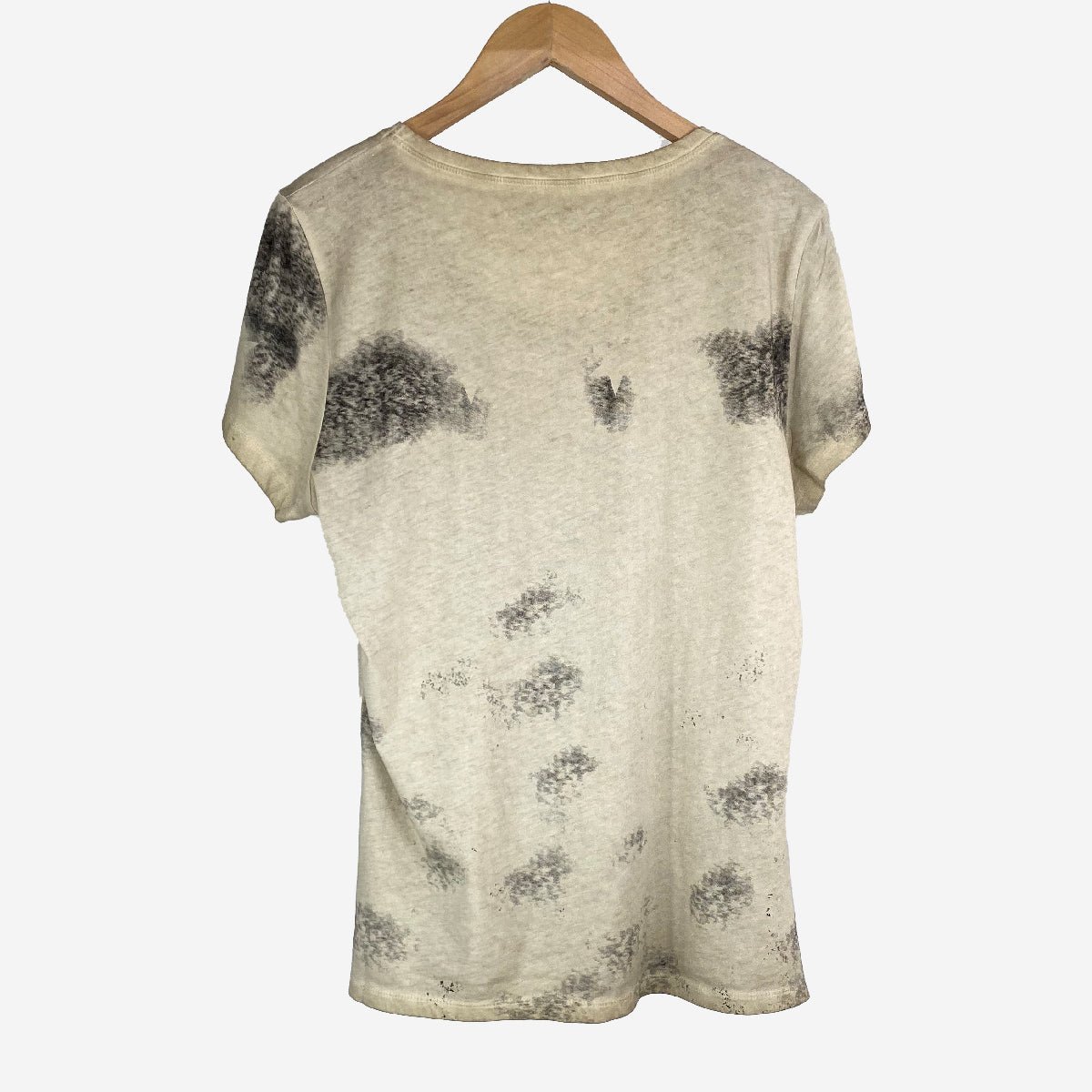 FADED EFFECT T-SHIRT WITH STUDDED EVA KAYAN LOGO
