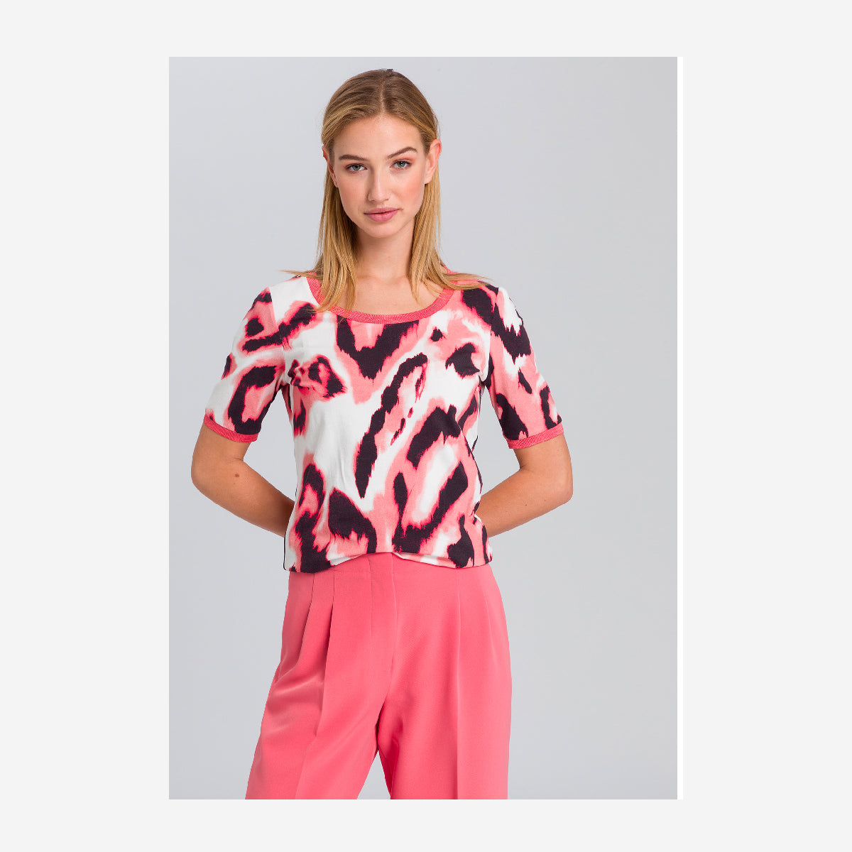 ELASTICATED HIGH WAIST TROUSERS