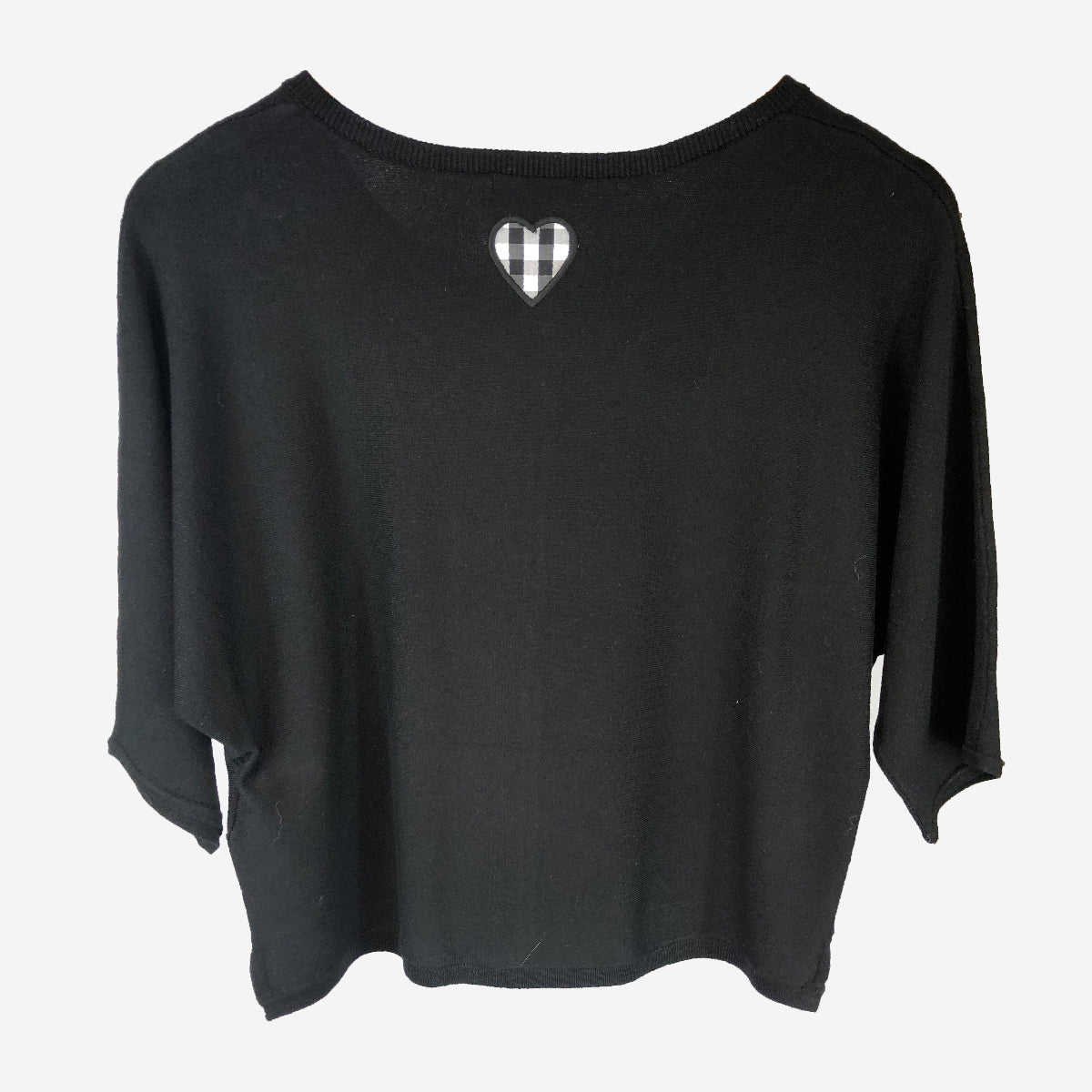 3/4 SLEEVE CARDIGAN IN BLACK AND WHITE