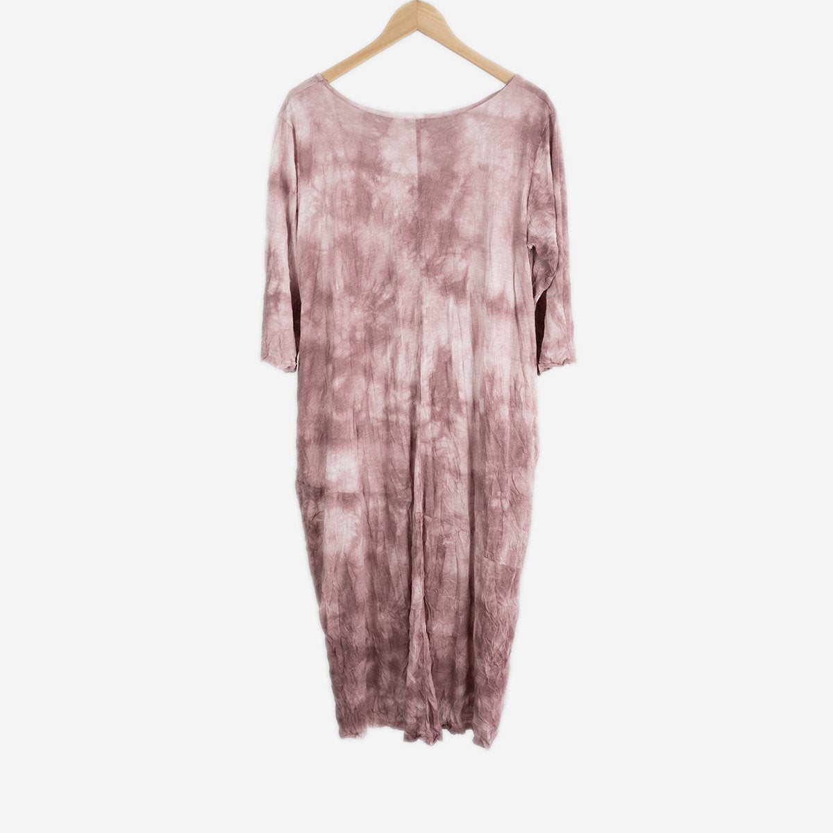 THREE QUARTER SLEEVE CRINKLE DRESS