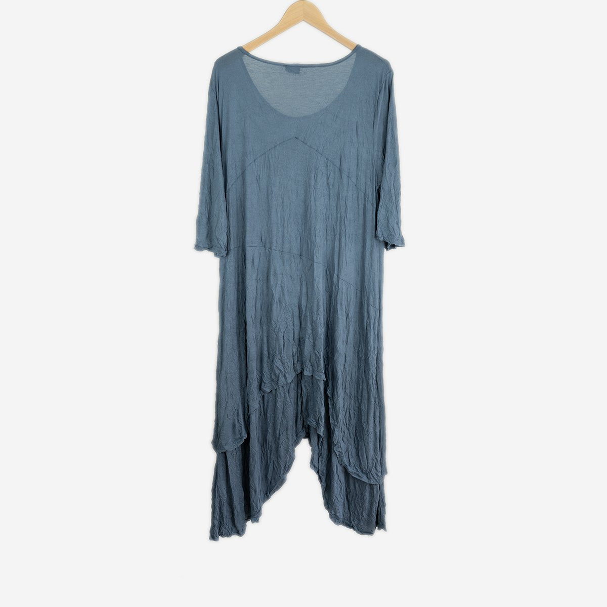 THREE QUARTER SLEEVE CRINKLE DRESS