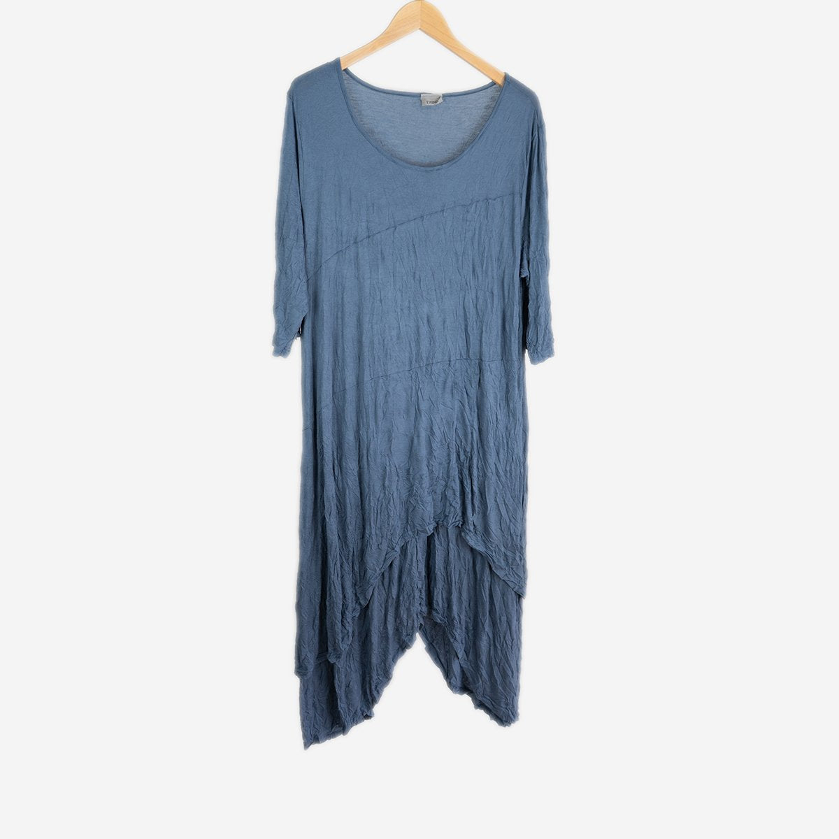 THREE QUARTER SLEEVE CRINKLE DRESS