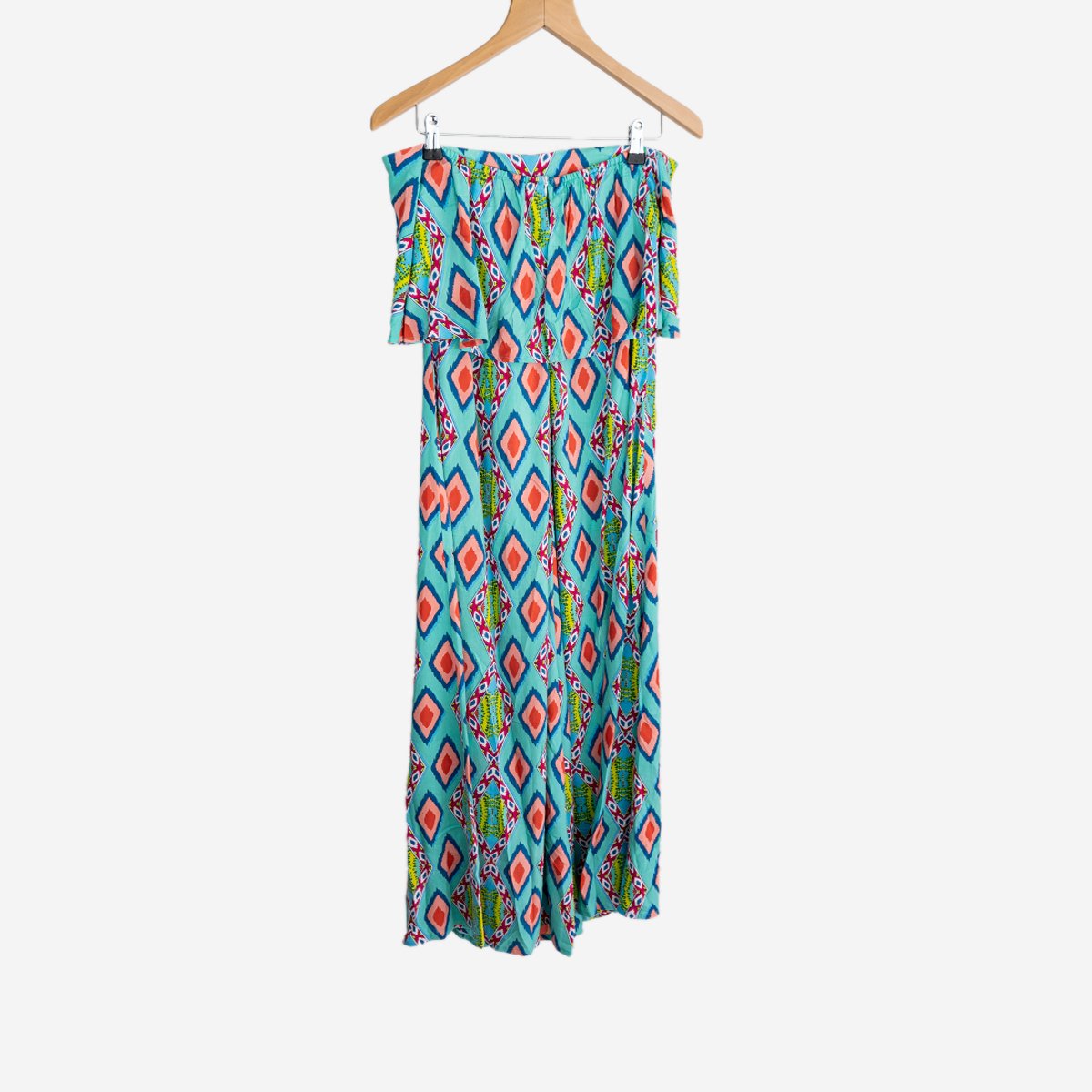 OFF THE SHOULDER PRINTED JUMPSUIT