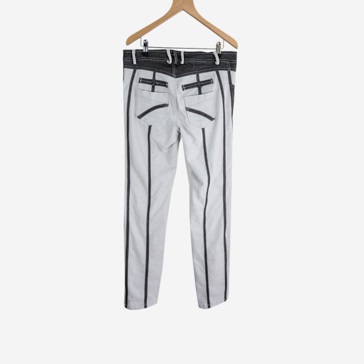 GREY/SILVER STRIPE JEANS