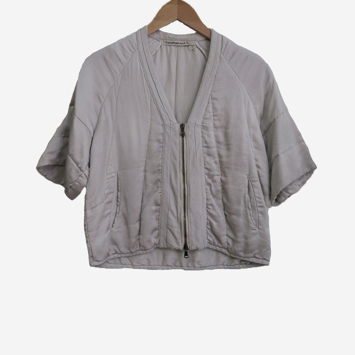 SILK/LEATHER TRIM JACKET