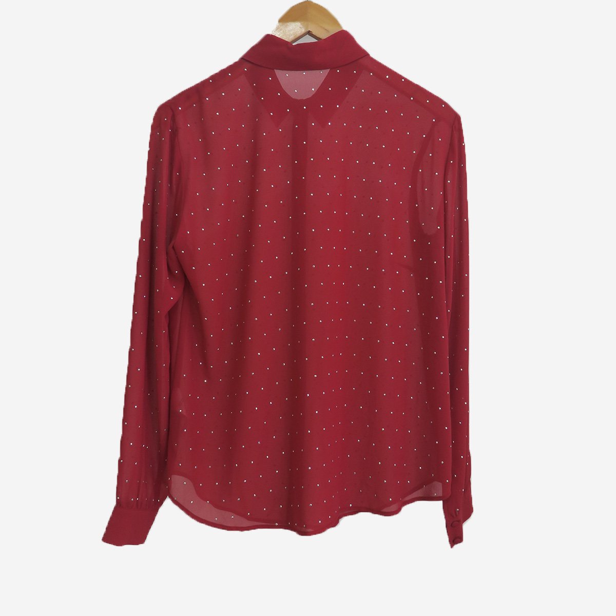 SHEER STUD RED SHIRT