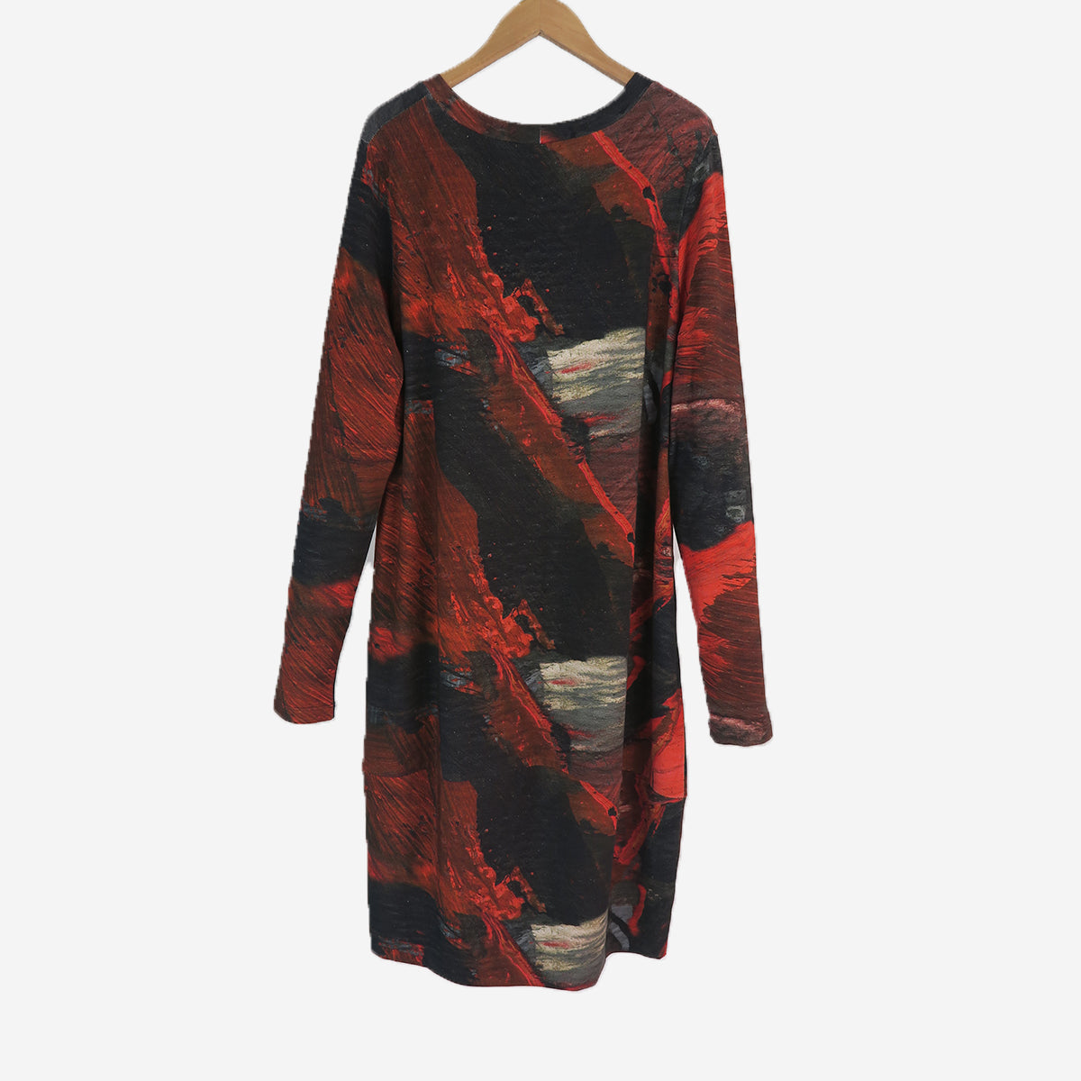 RED BRUSHSTOKE DRESS
