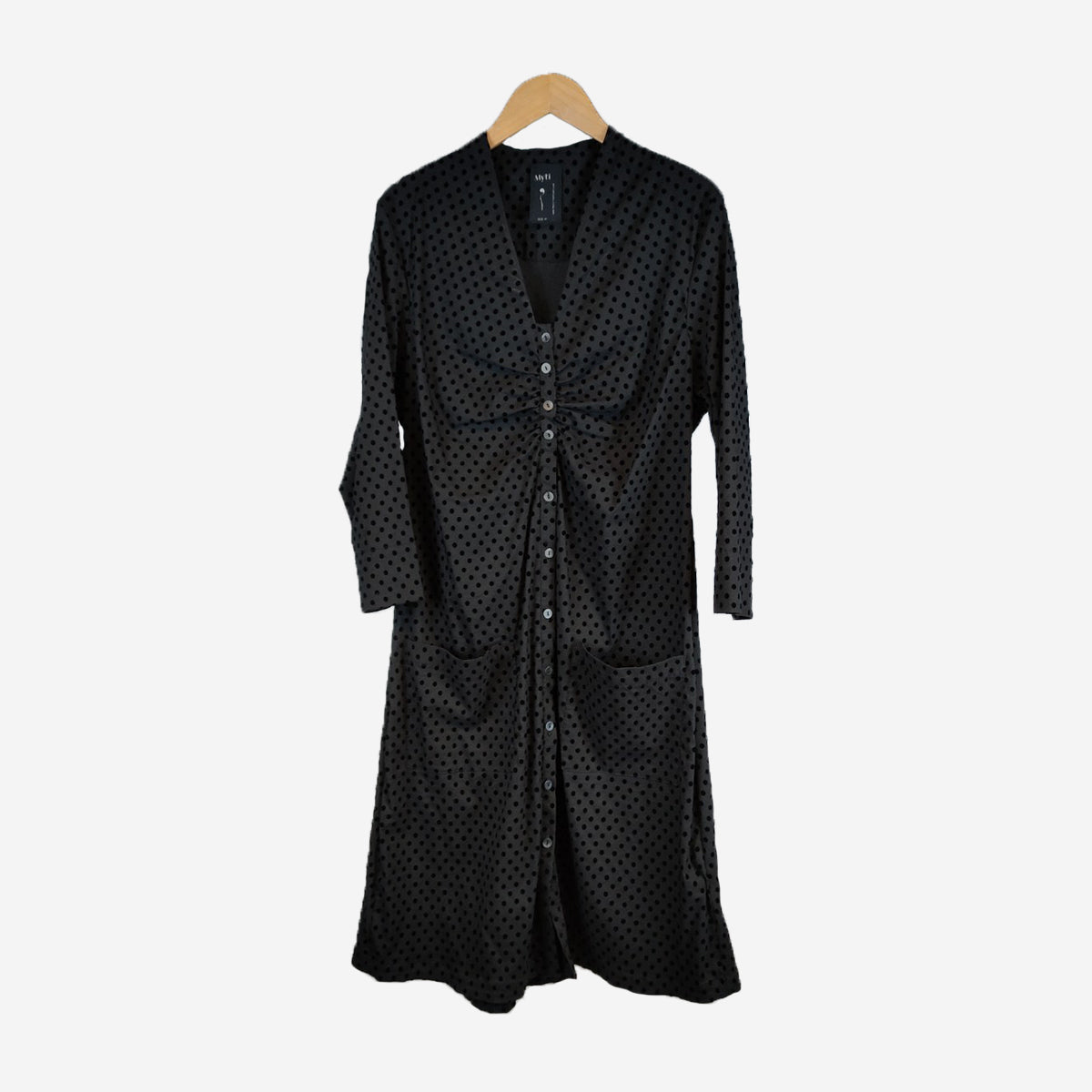HYMN BLACK SPOTTED DRESS