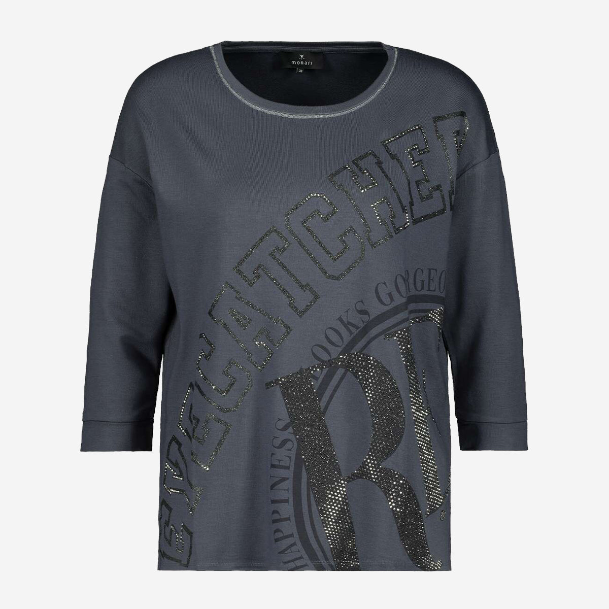 JERSEY SHIRT WITH ¾ ARM AND RHINESTONES