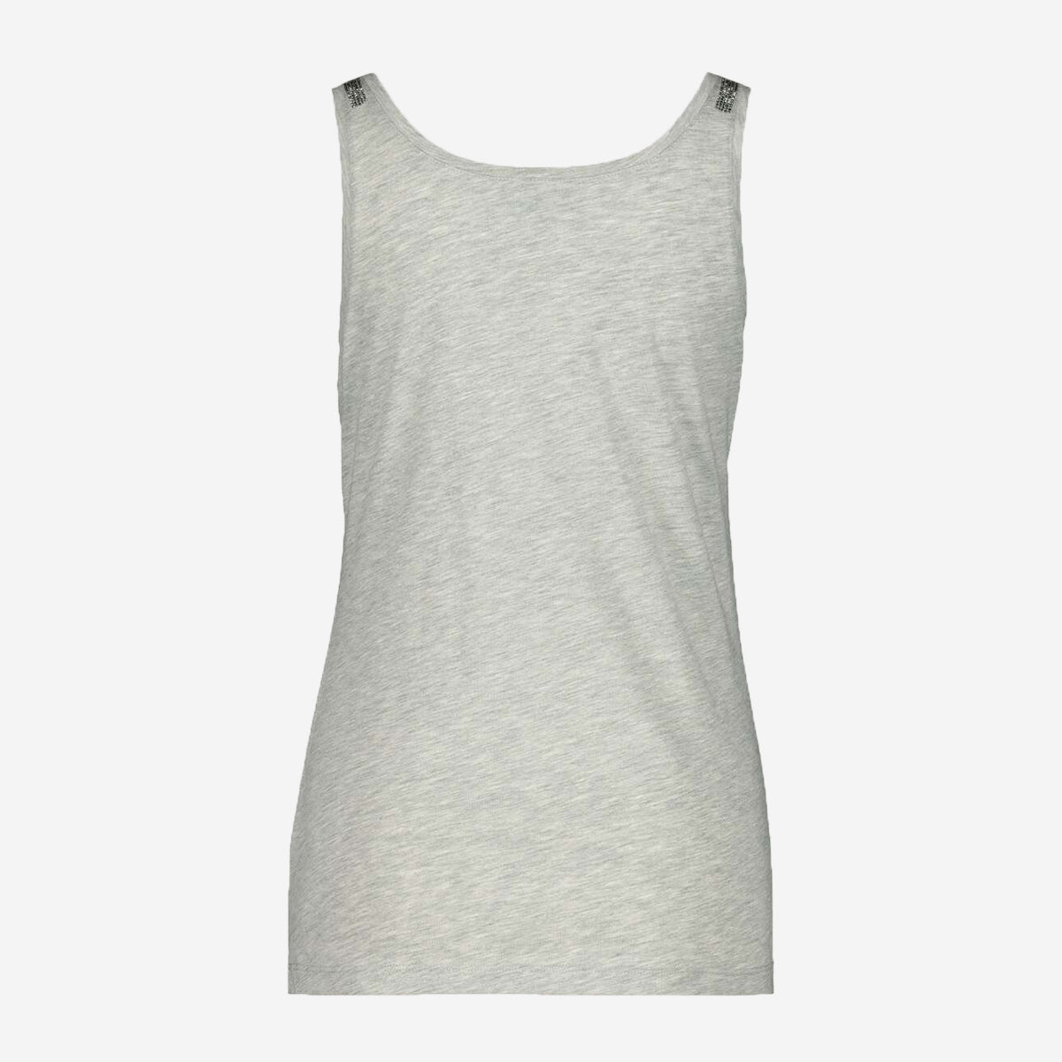 JERSEY TOP WITH ROUND NECK AND RHINESTONE DETAILS