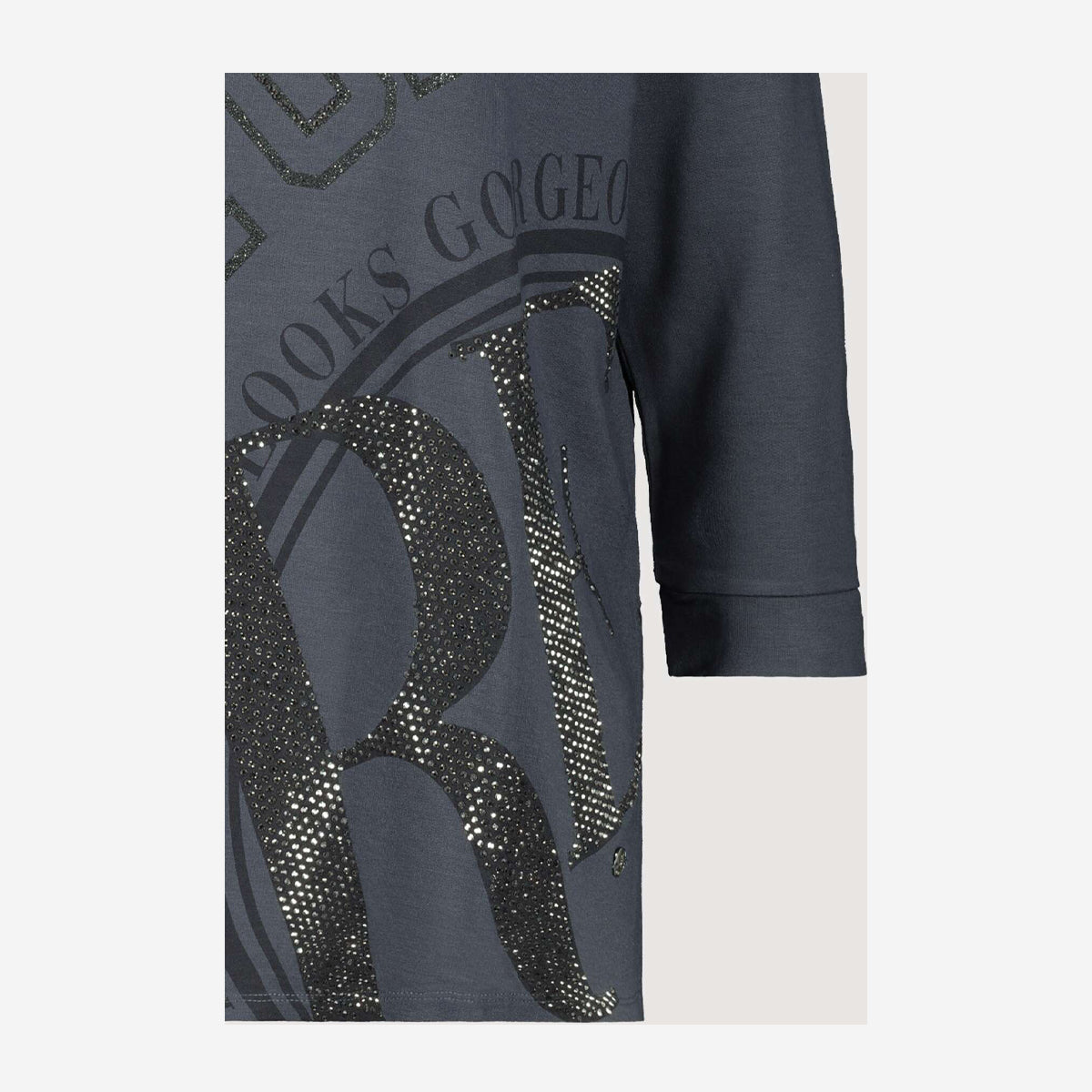 JERSEY SHIRT WITH ¾ ARM AND RHINESTONES