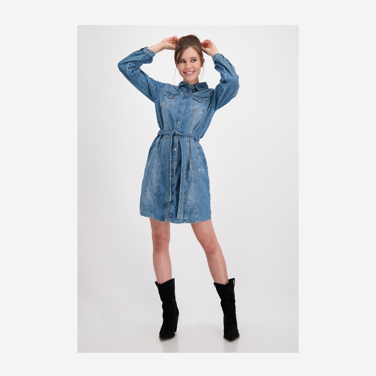 LONG SLEEVE DENIM DRESS