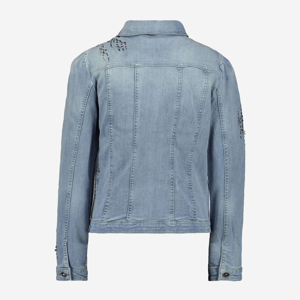 JEANS JACKET WITH GEMSTONES IN LIGHT BLUE