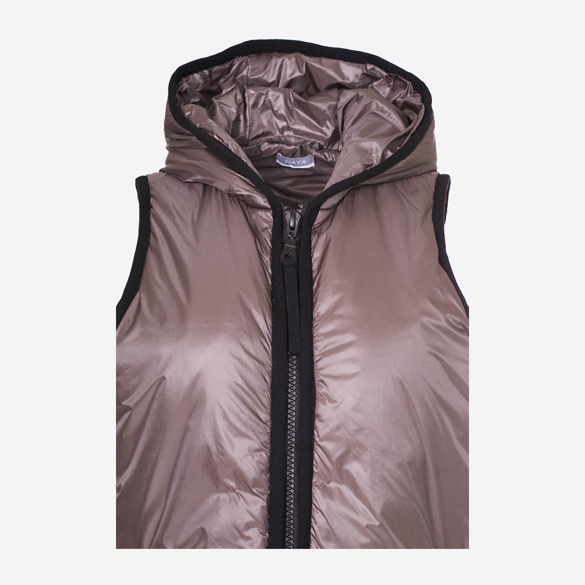 PADDED WAISTCOAT WITH HOOD