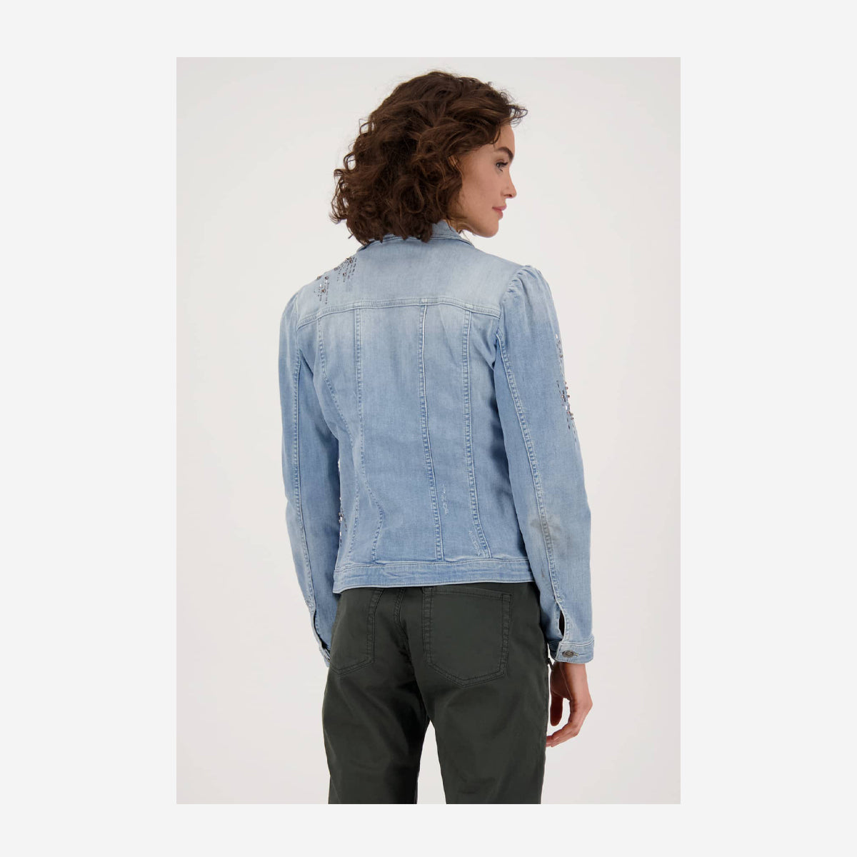 JEANS JACKET WITH GEMSTONES IN LIGHT BLUE
