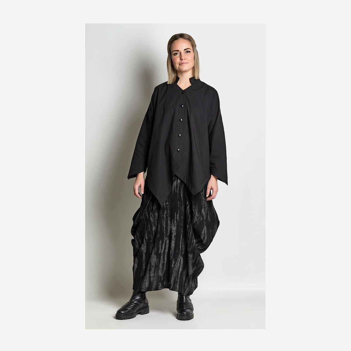 LONG POPLIN SHIRT BLACK