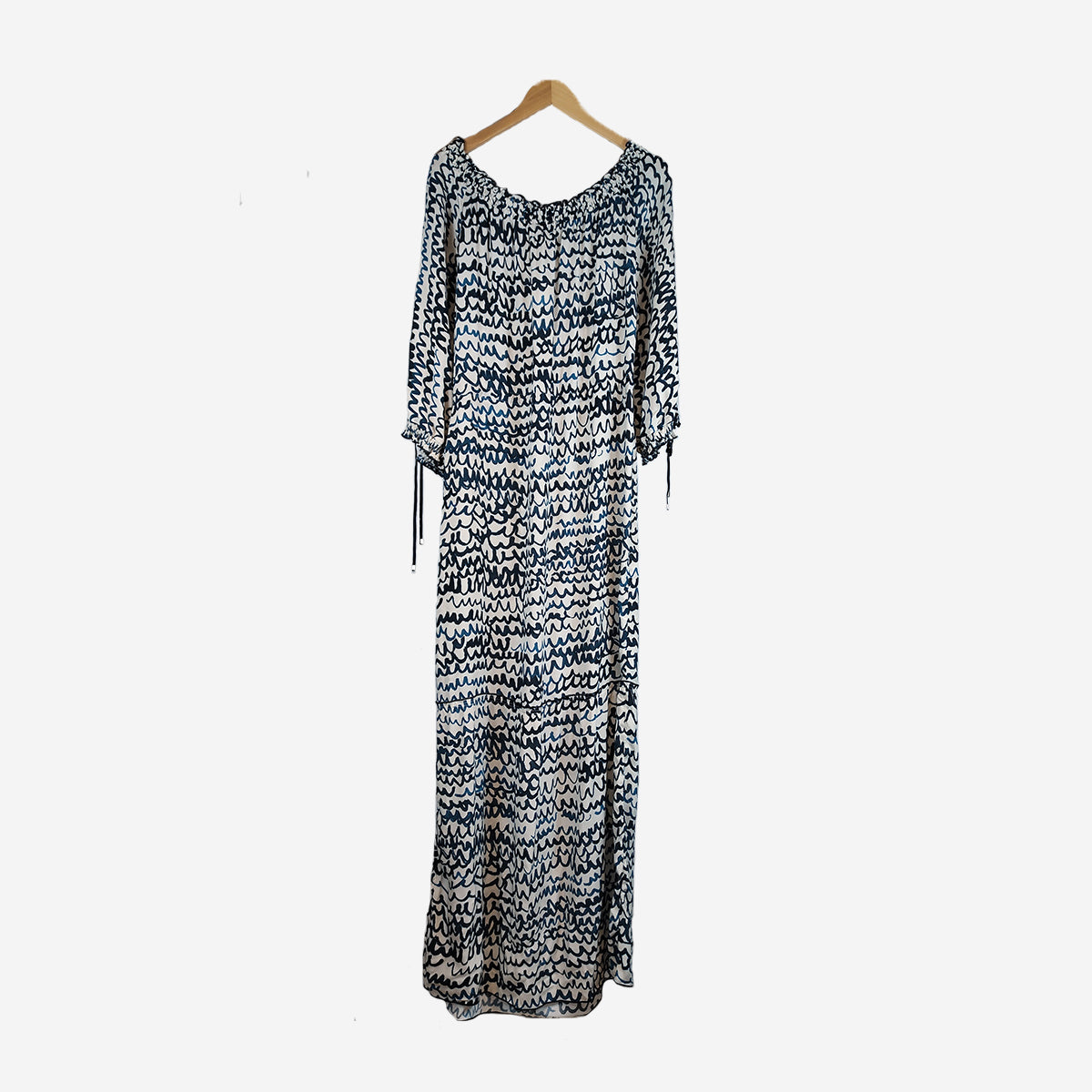 THREE QUARTER SLEEVED OFF THE SHOULDER MAXI DRESS