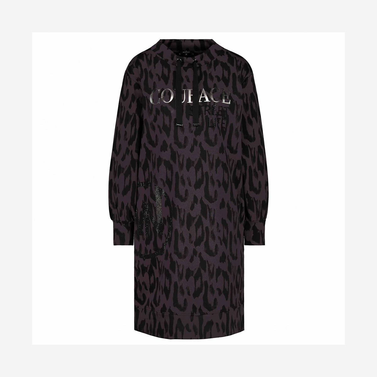 SWEAT DRESS WITH STAND UP COLLAR