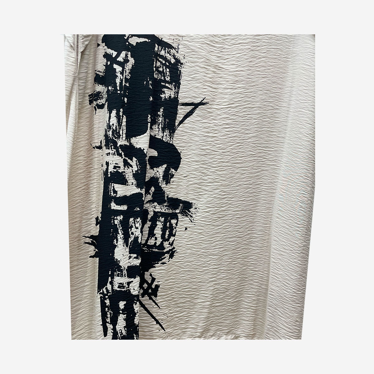 OATMEAL DRESS WITH PLACEMENT PRINT SKIRT