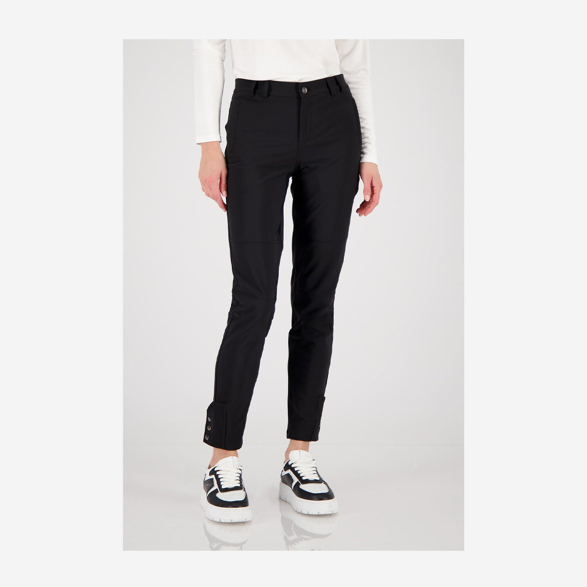 ELONGATED TECHNO PANTS WITH BUTTONS