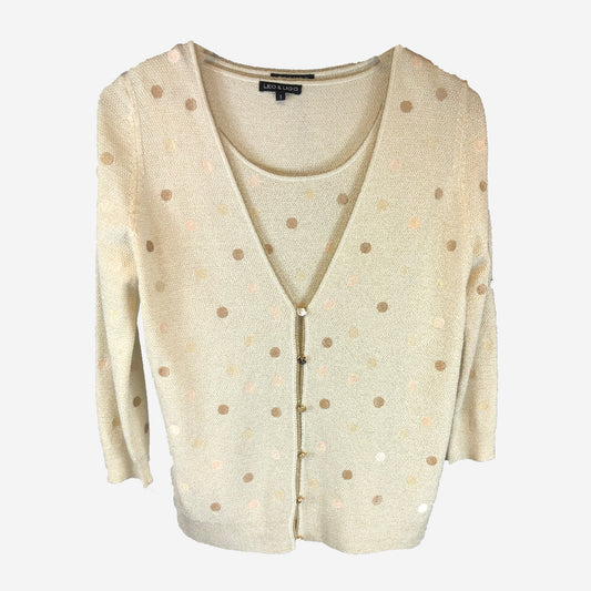 LEO & UGO BRONZE/GOLD SPOTTED TWINSET