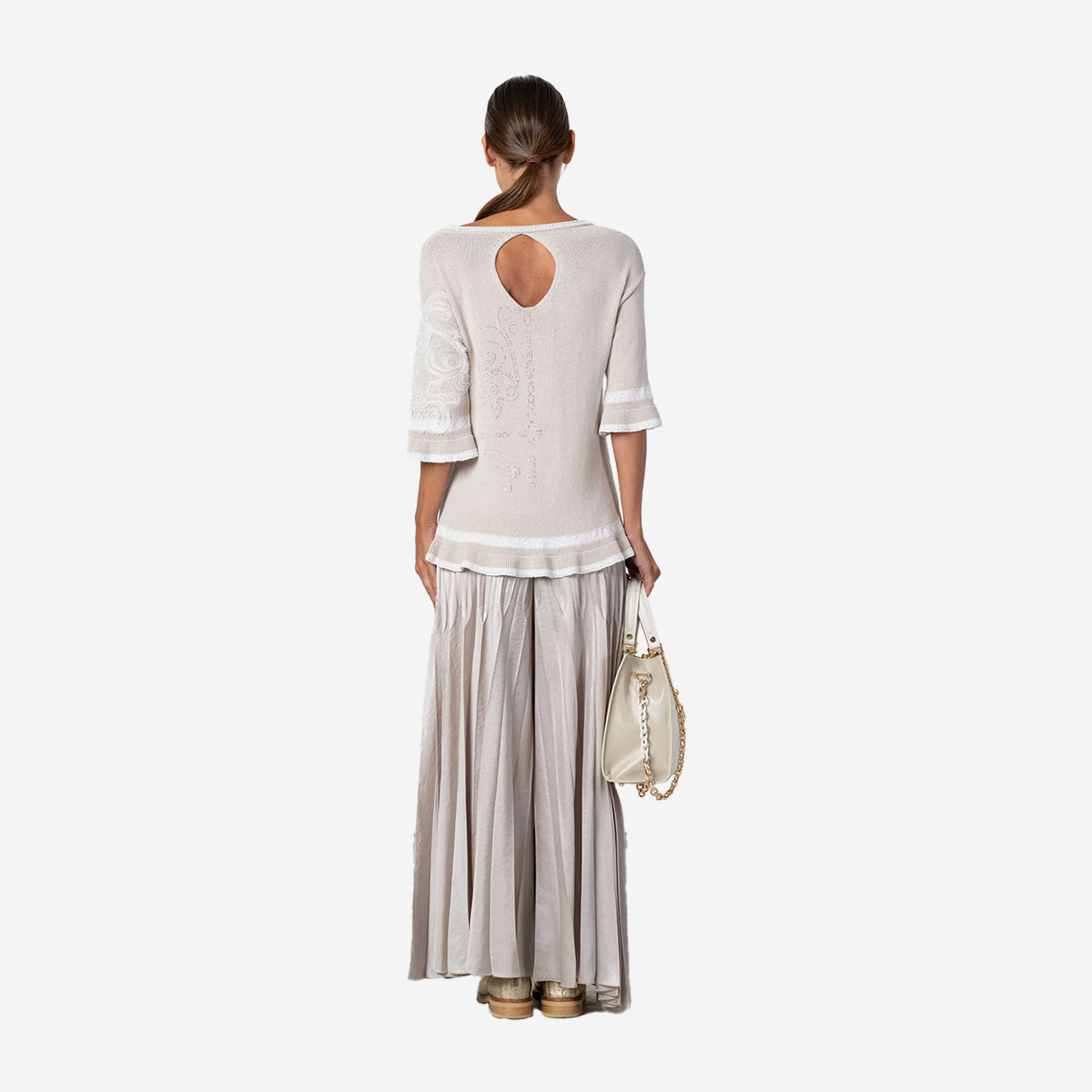 ELISA CAVALETTI LIGHT BEIGE/WHITE TOP EJP254023511-05080
