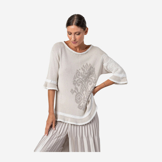 ELISA CAVALETTI LIGHT BEIGE/WHITE TOP EJP254023511-05080