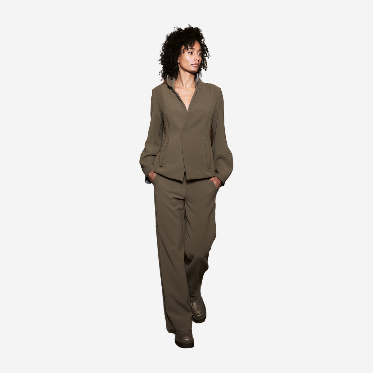 ANIA SCHIERHOLT STRETCHY WAISTBAND  TRUFFEL WIDE LEG TROUSER HO2984/32