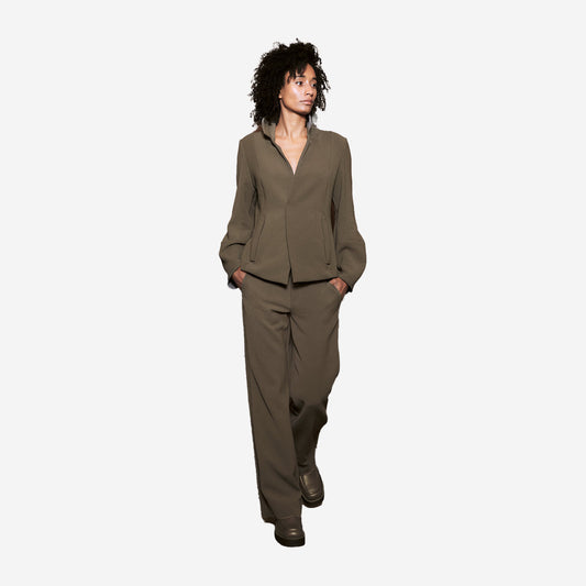 ANIA SCHIERHOLT STRETCHY WAISTBAND  TRUFFEL WIDE LEG TROUSER HO2984/32