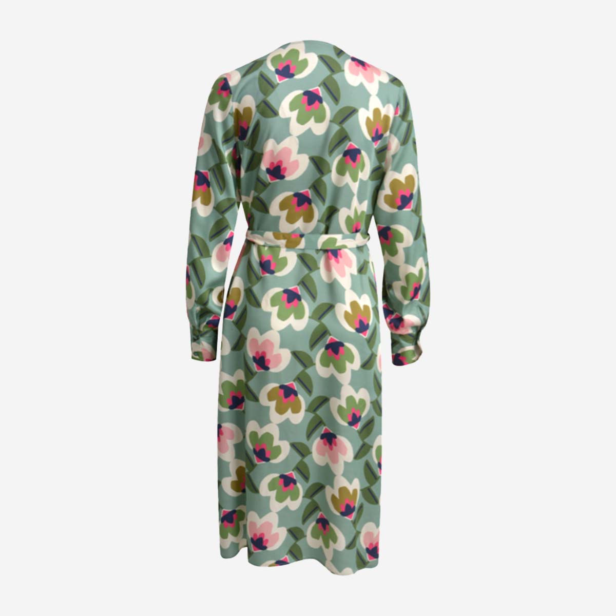 MILANO MIDI DRESS WRAP TOP WITH BELT DETAIL AT WAIST