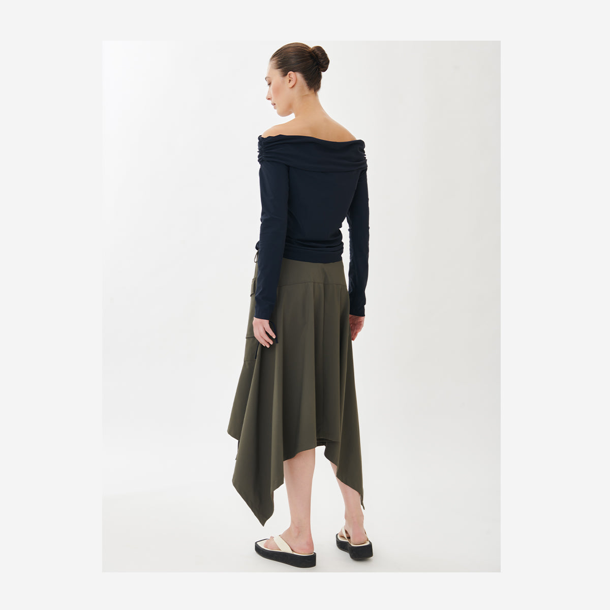 JANE LUSHKA YANNA SKIRT TECHNICAL JERSEY GREEN