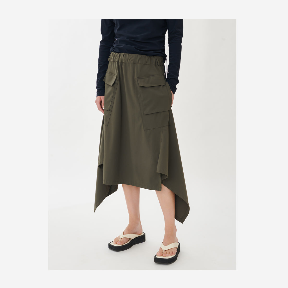 JANE LUSHKA YANNA SKIRT TECHNICAL JERSEY GREEN