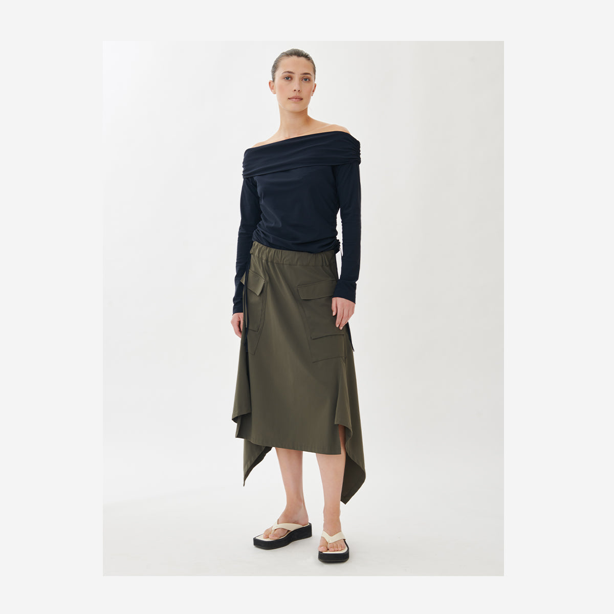 JANE LUSHKA YANNA SKIRT TECHNICAL JERSEY GREEN