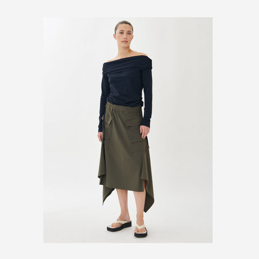 JANE LUSHKA YANNA SKIRT TECHNICAL JERSEY GREEN