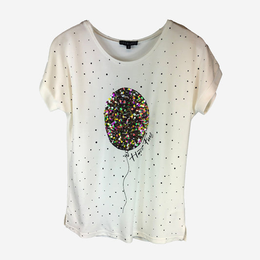 SHORT SLEEVED TOP EMBELLISHED BALLOON