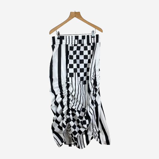 MONOCHROME WHITE PRINT SKIRT