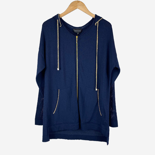 ZIPPED HOODED CARDIGAN