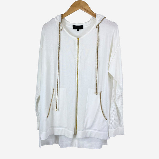 ZIPPED HOODED CARDIGAN