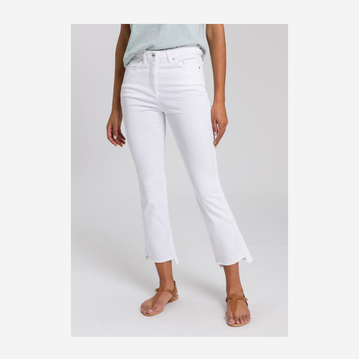 CROPPED FLARED PANTS WITH MESH TAPE