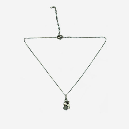 GRAPHITE & CRYSTAL NECKLACE