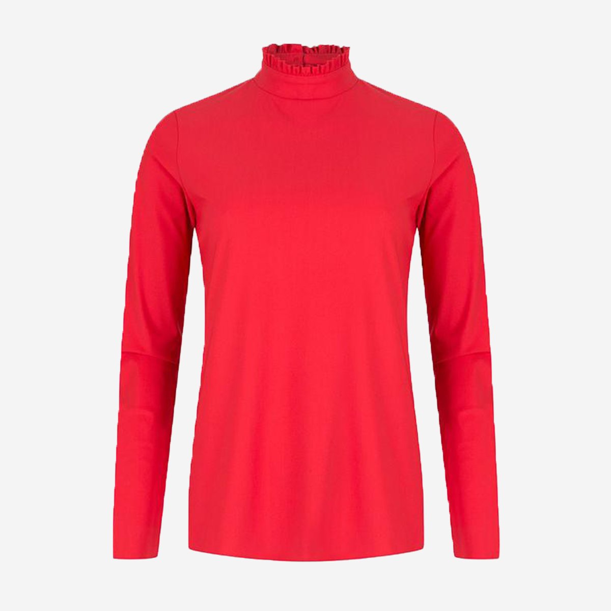 FITTED RED TURTLENECK TOP