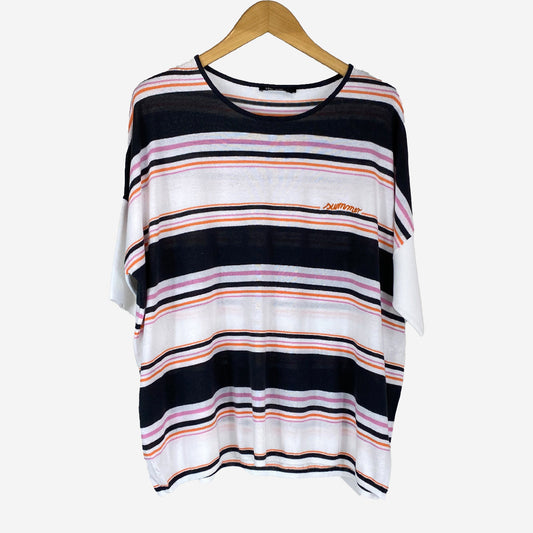 SHORT SLEEVED T-SHIRT WITH LOGO AND STRIPES