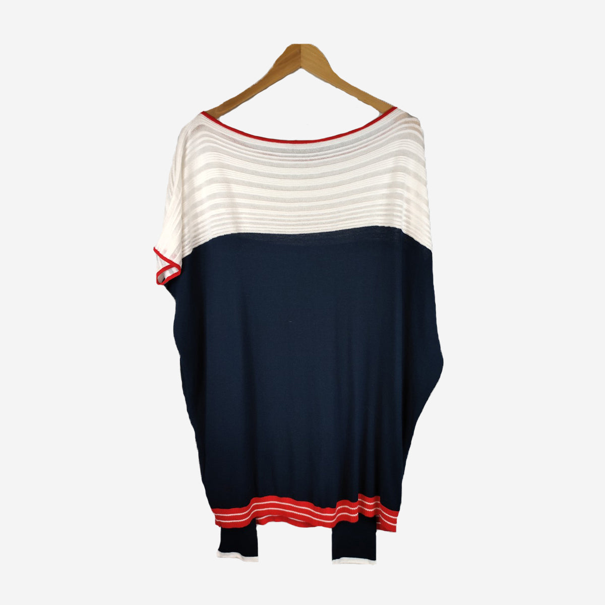NAVY AND WHITE JUMPER