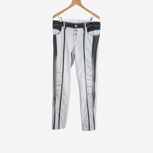 GREY/SILVER STRIPE JEANS